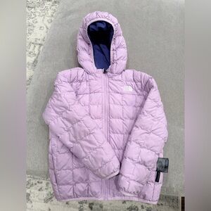 Purple North Face Quilted Hooded Jacket Thermoball